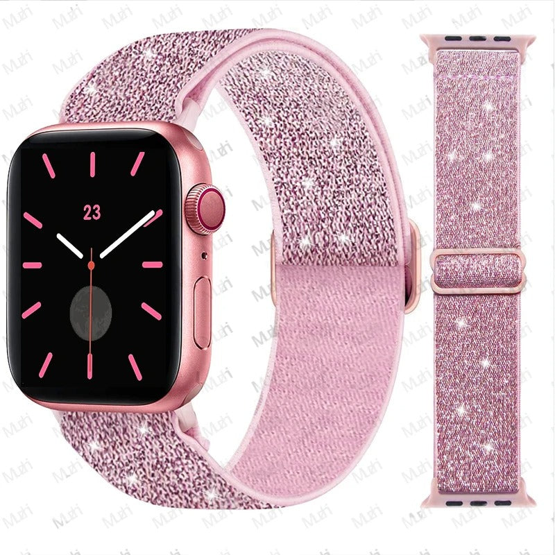 9795 2t-005 Correa una pieza de nailon elástica brillante para Apple Watch