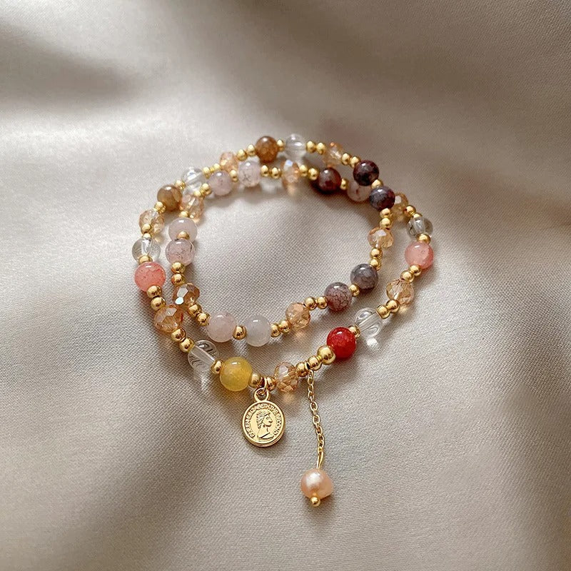 15688 1b-015 Pulsera vintage doble capa 1 Pza