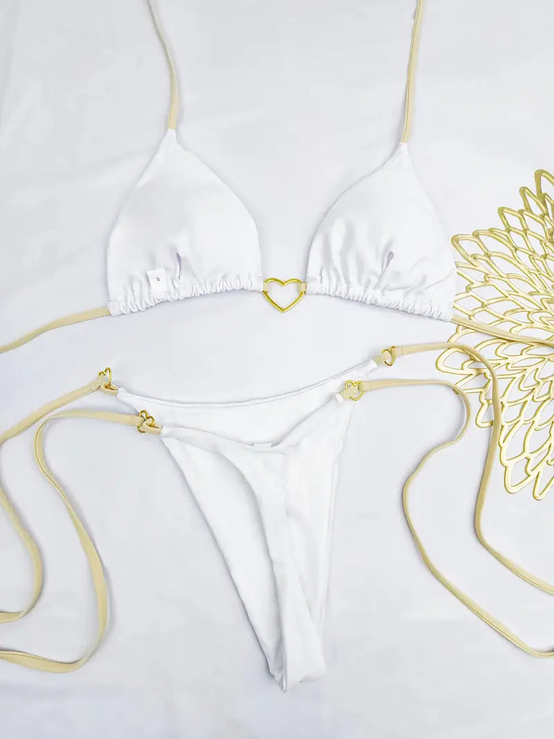 19873 1a-021 Bikini de mujer sexy con corazón de amor 2Pzs