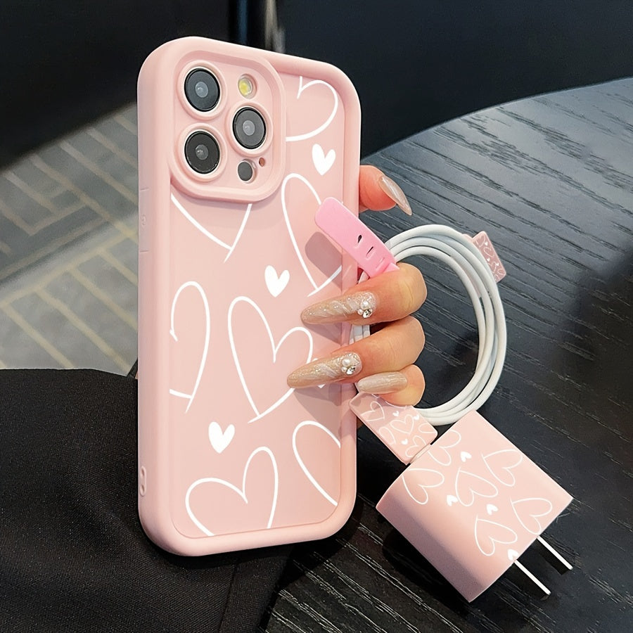 18386 1b-059 Fundas Elegantes para Teléfono + Protector de cargador 5 Pzas