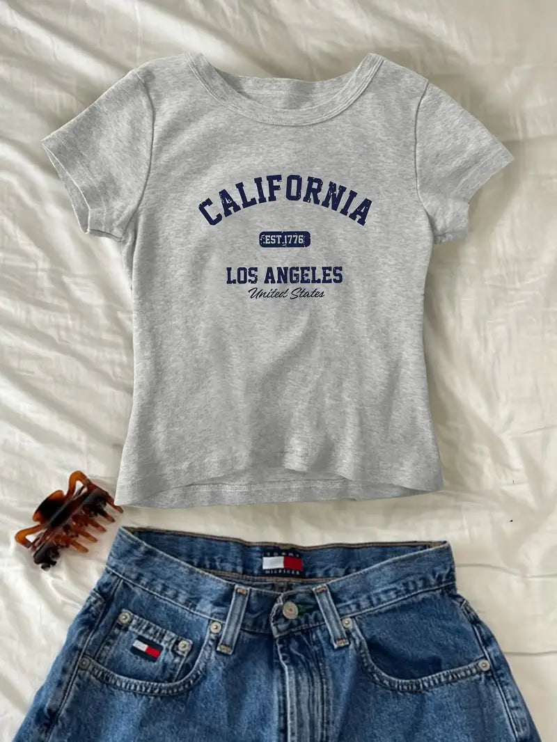 19870 1a-030 Camiseta casual para mujer con estampado