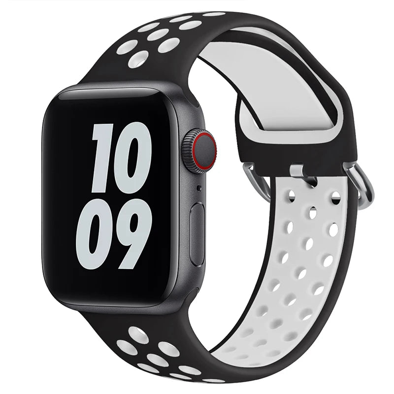 6643 a10-11 Correa de silicona transpirable para Apple Watch