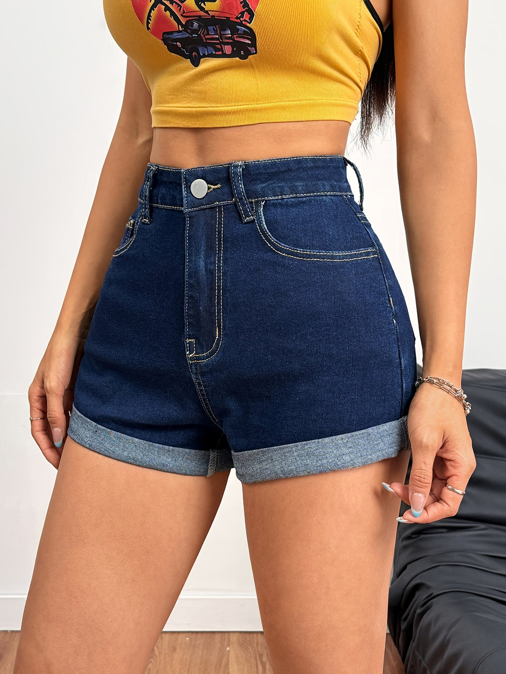 19661 1t-007 Shorts Mezclilla Elásticos 1 Pza