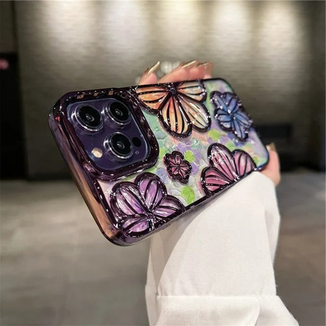 14178 2t-014 Funda chapada de lujo con flores 1 Pza