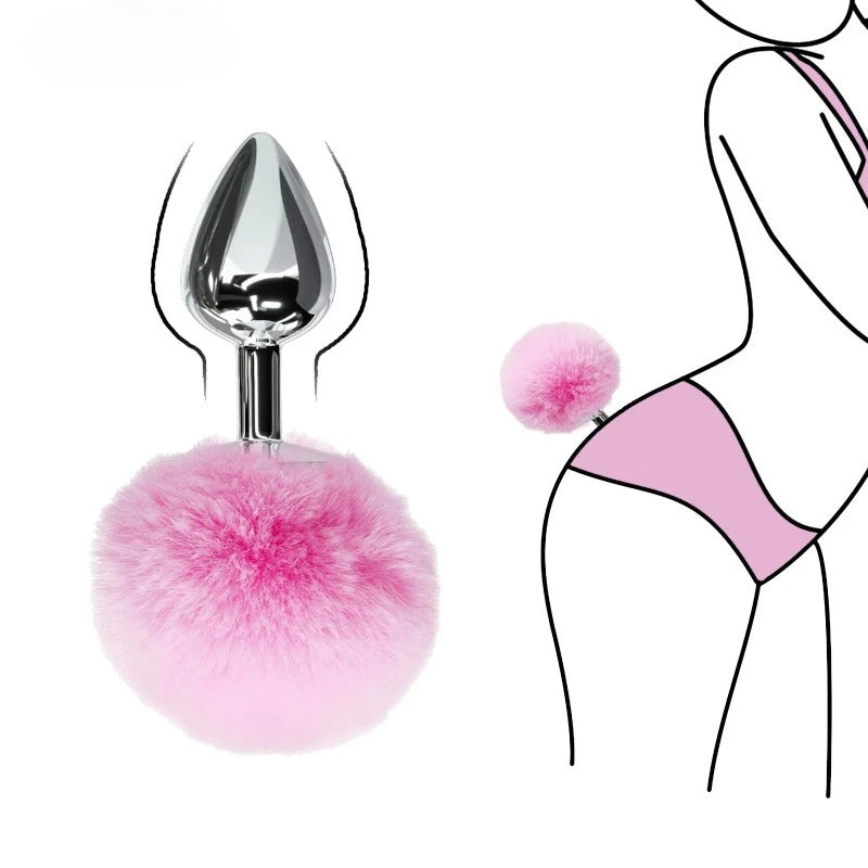 16566 1b-005 Tapón Anal cola de conejo Bdsm juego 1 Pza