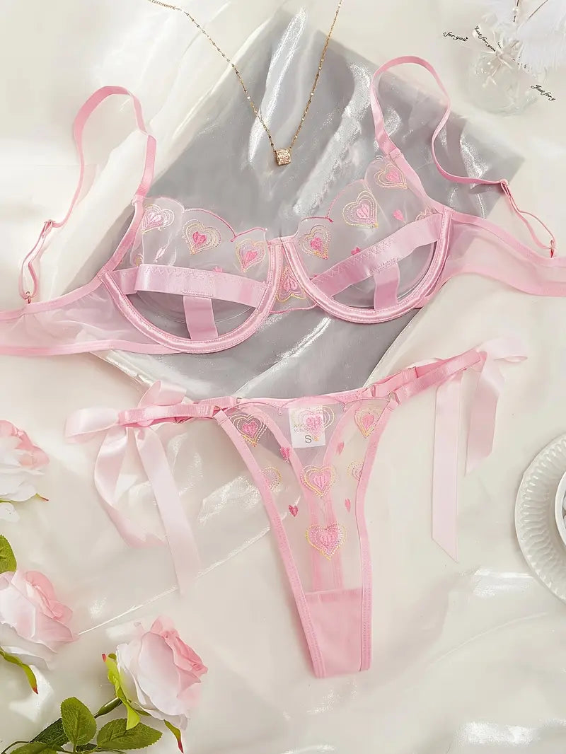 19724 ID-015 Lencería Transfronterizo con Bordado 2 Pzas
