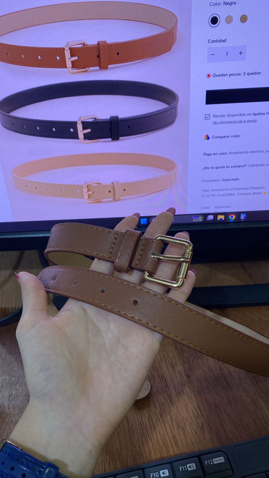 12184 1a-038 Cinturón de moda con hebilla rectangular para mujer