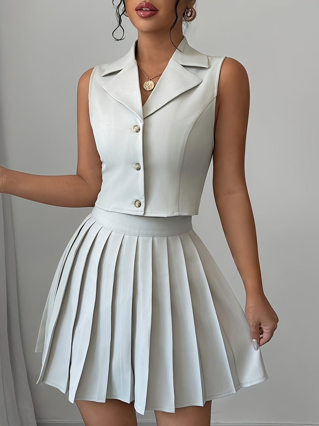 18308 1a-010 Conjunto Elegante Blazer & Falda