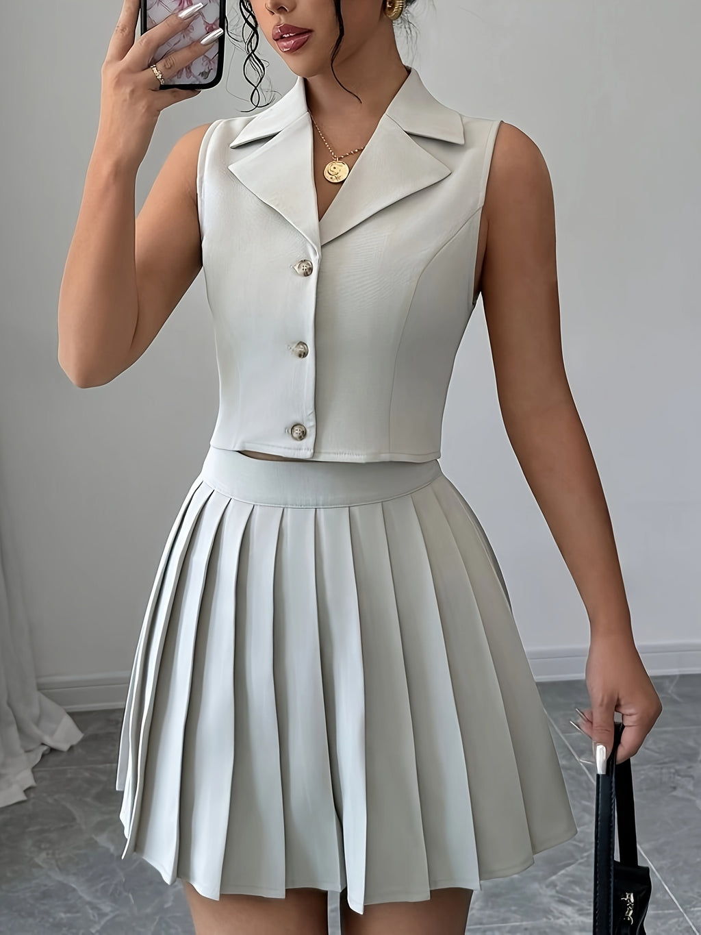 18308 1a-010 Conjunto Elegante Blazer & Falda