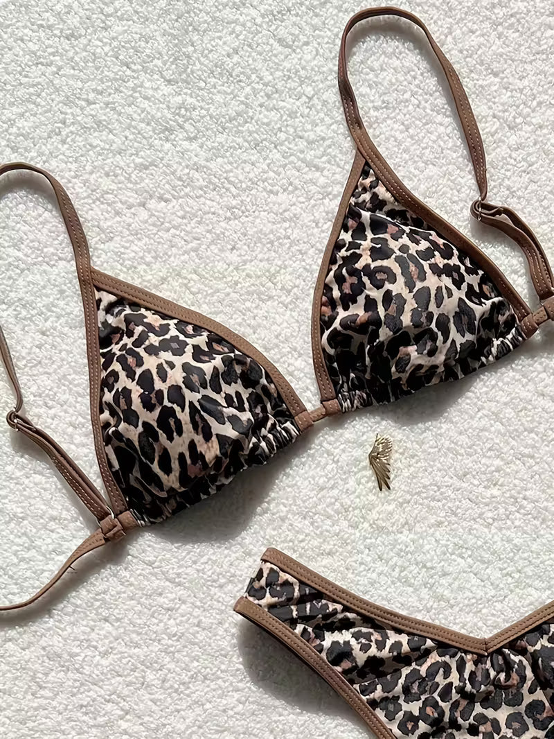 19932 1a-082 Bikini de leopardo sexy 2025 2Pzs
