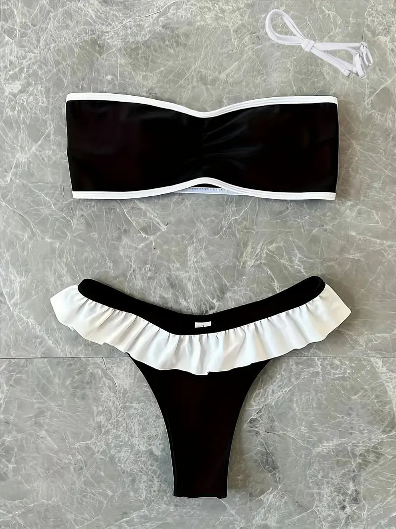 19820 id-301 Conjunto de bikini con volantes 2Pzs