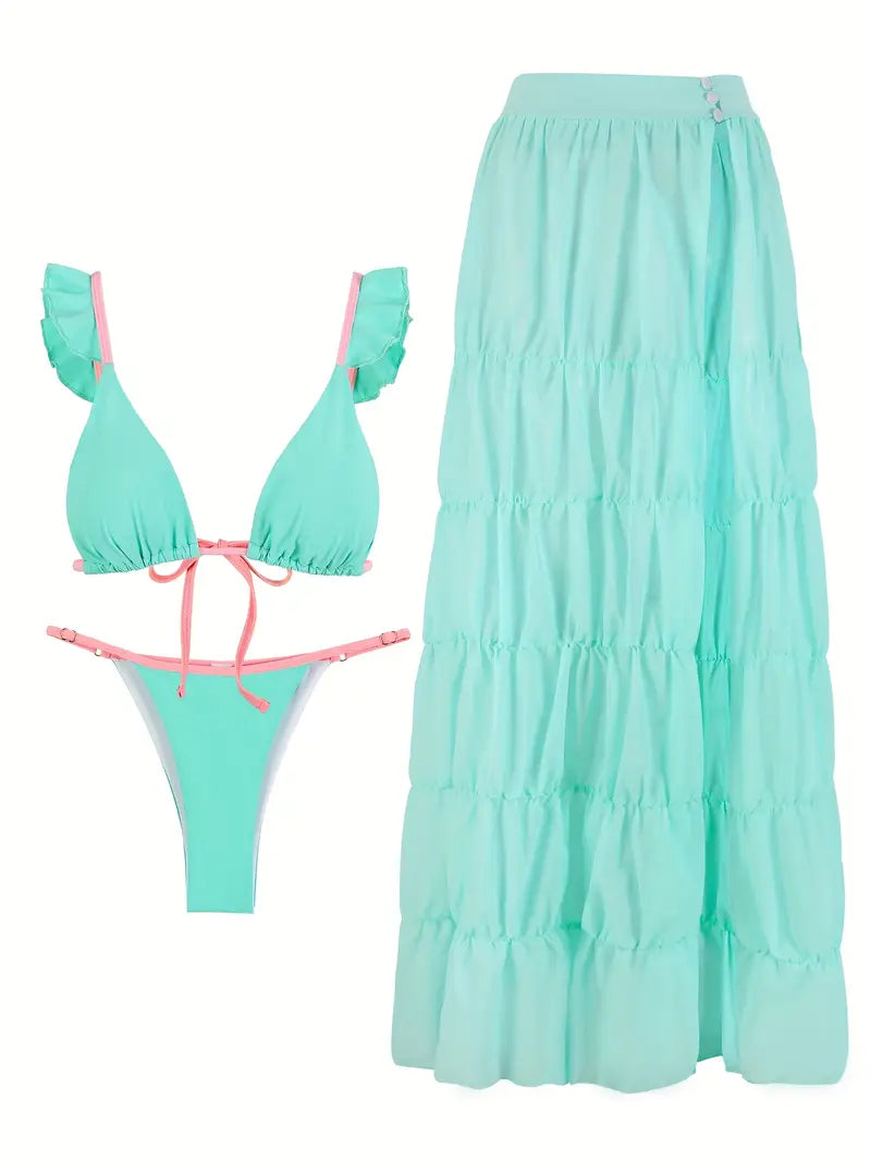 19858 1a-030 Bikini de Moda con Tirantes Bandeau 3Pzs