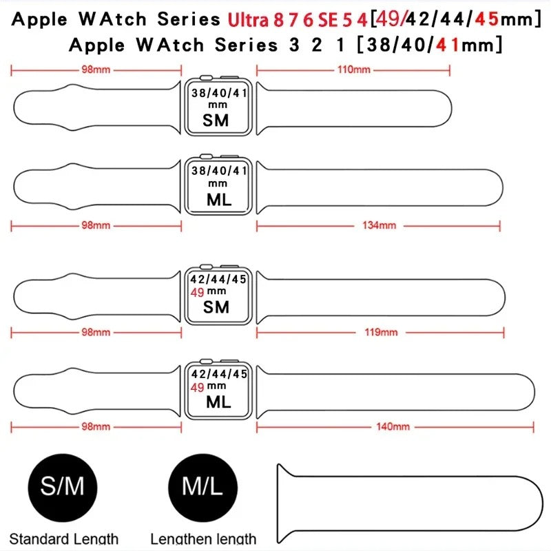 9242 2t-005 Correa de silicona para Apple Watch Band M-L