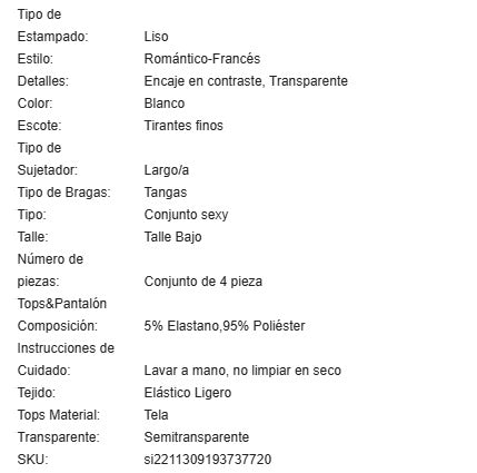 19399 ID-263 Set de lencería con encaje floral con aro con liga