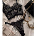 18970 ID-263 Conjunto de lencería Sexy de encaje Floral 2 Pzas