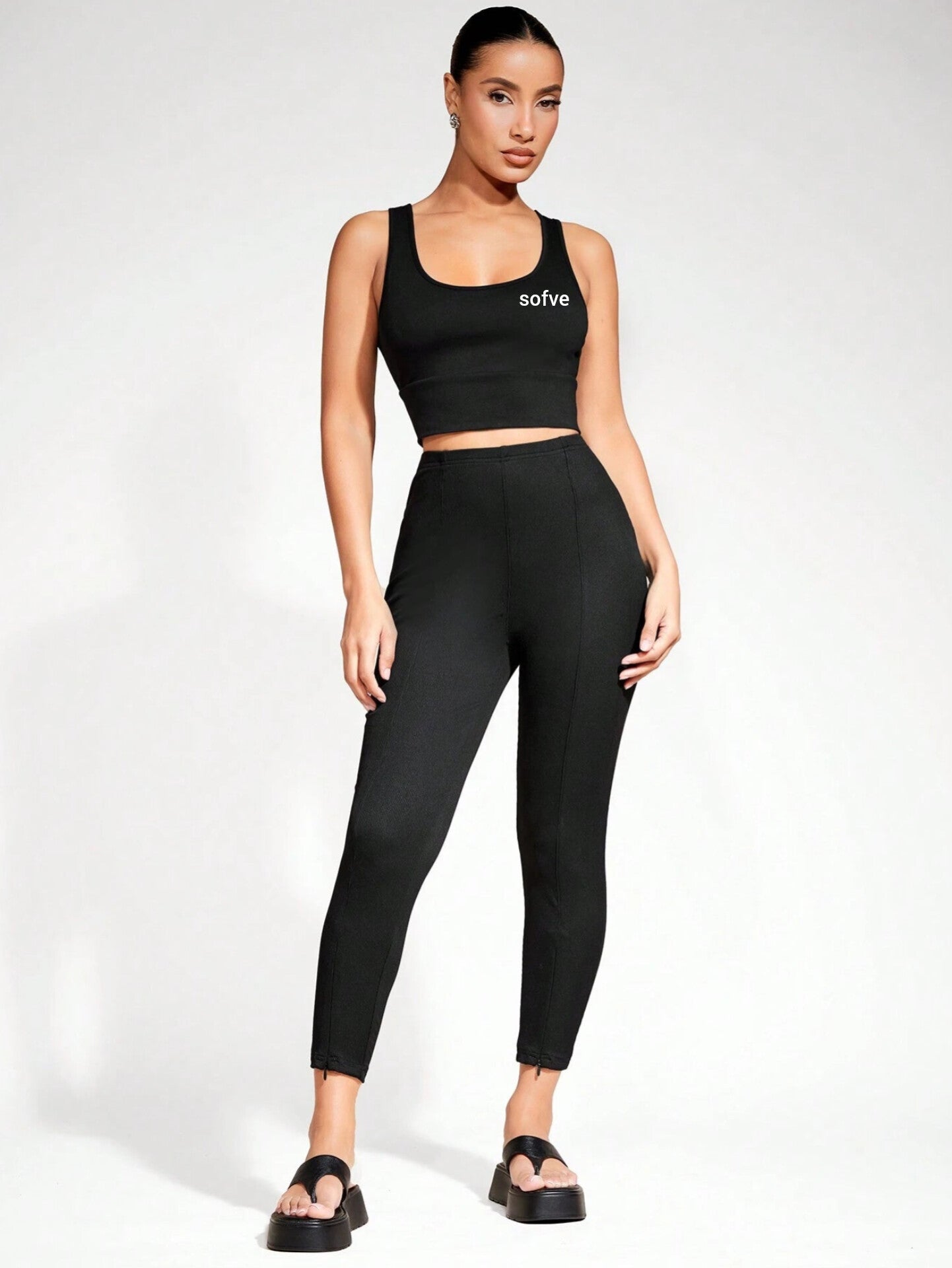 10243 1t-007 Camiseta Sin Mangas De Color Liso Para Mujer