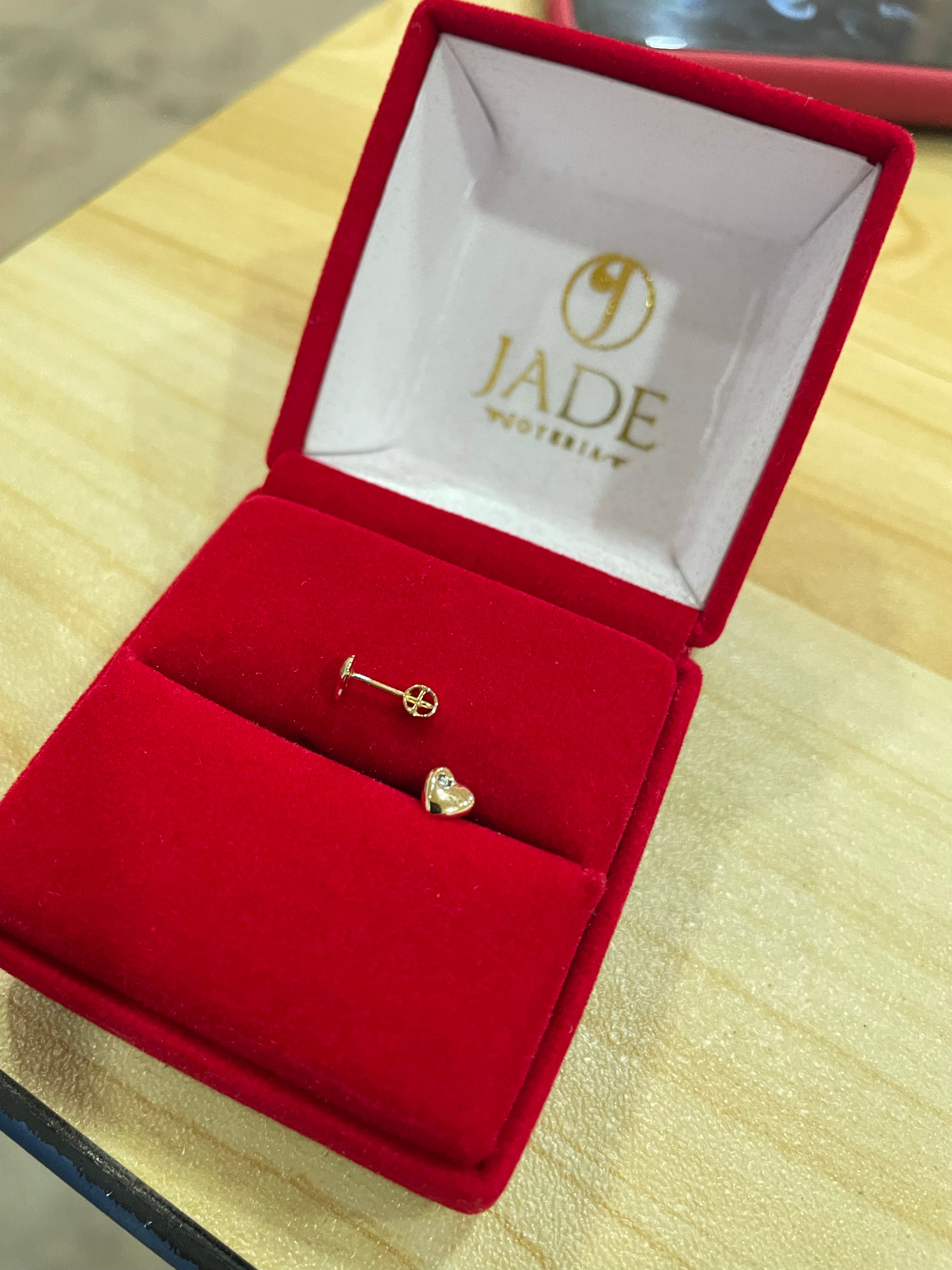 0674 Aretes Oro 18k Para Bebés Corazón